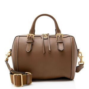 Tory Burch Leather Barrel Satchel